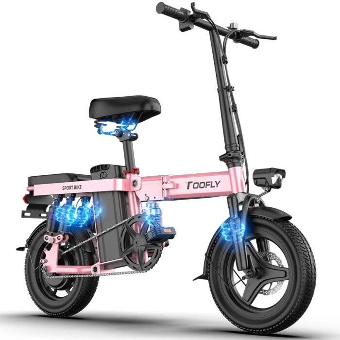 Toofly Foldable Electric Bike for Adult, 20MPH Speed & 20Miles Long Ranges, 500W Motor & 48V 15Ah Removable Battery, 14" Tires Folding E Bike Adults Electric Bicycle for Commuter Travel. - Image 1