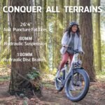 Rattan Pathfinder Electric Bike for Adults,28MPH 65Miles Ebike,Peak 1500W Motor Electric Mountain Bike with 48V 15AH Removable Battery,26 * 4 Fat Tires Ebike for Adults,7-Speed. - Image 5