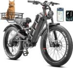 Romeo Pro (2024 Upgraded) Peak 1600W Electirc Bike for Adults 60Ah 100-200 Miles Long Range Electric Bike, 26"*4.0 Fat Tire Ebike Full Suspension Electric Bicycle with Dual Hydraulic Brakes.