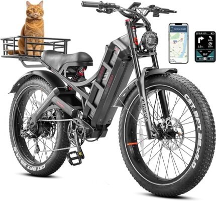 Romeo Pro (2024 Upgraded) Peak 1600W Electirc Bike for Adults 60Ah 100-200 Miles Long Range Electric Bike, 26"*4.0 Fat Tire Ebike Full Suspension Electric Bicycle with Dual Hydraulic Brakes.