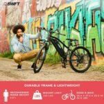 SWFT Edge Electric Mountain Bike for Adults- 44 Miles Max Range, 20mph Max Speed, 26” Tires, 3 Level Pedal Assist, LCD Display, EBike Black. - Image 5